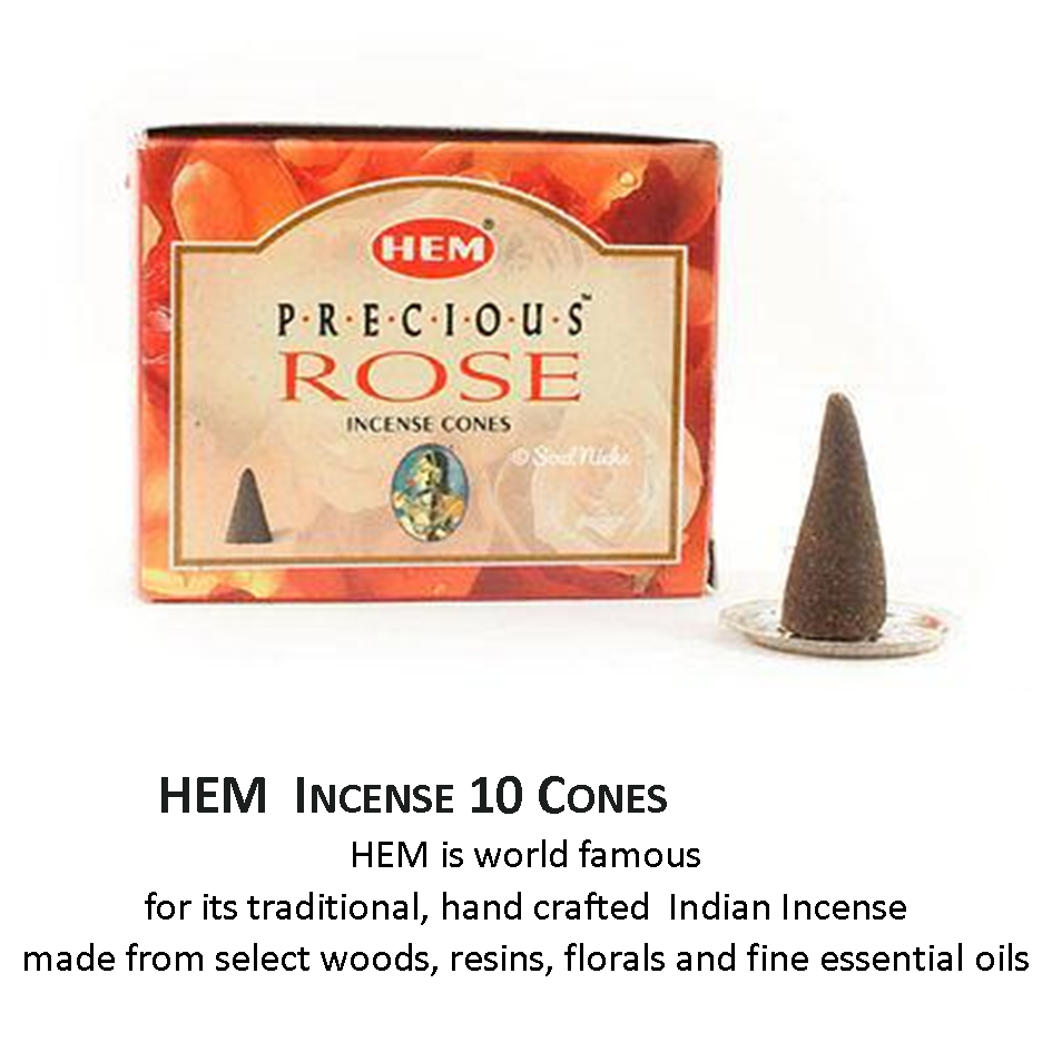 Precious Rose - Case of 12 Boxes, 10 Cones Each - HEM Incense From India