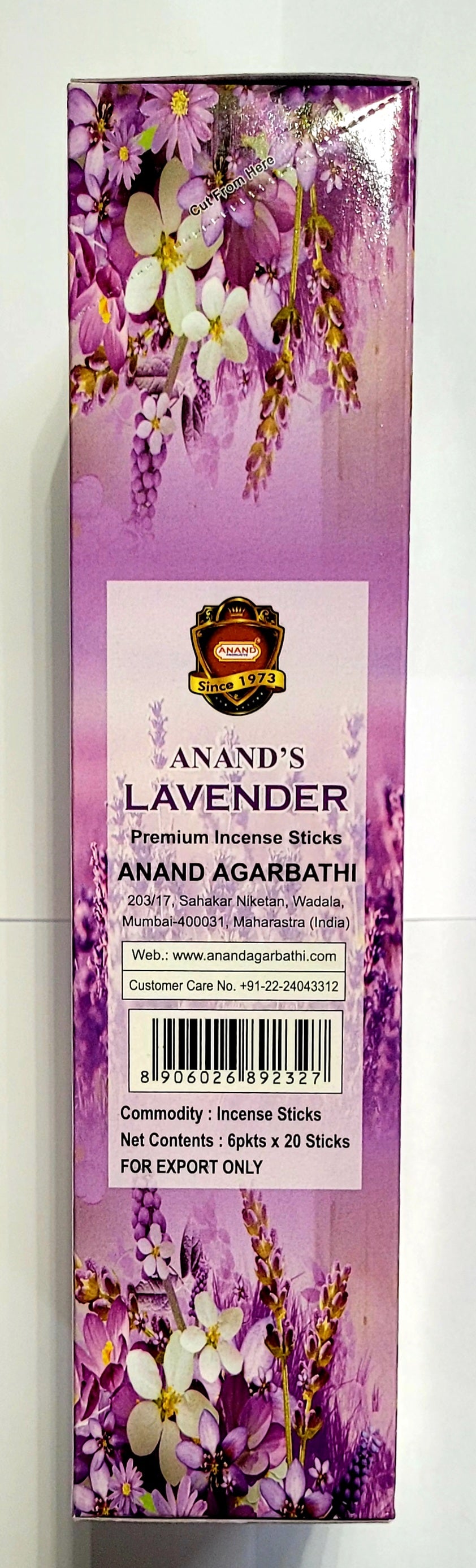 Anand Incense Stics- Lavender - Pack of 6 Hex