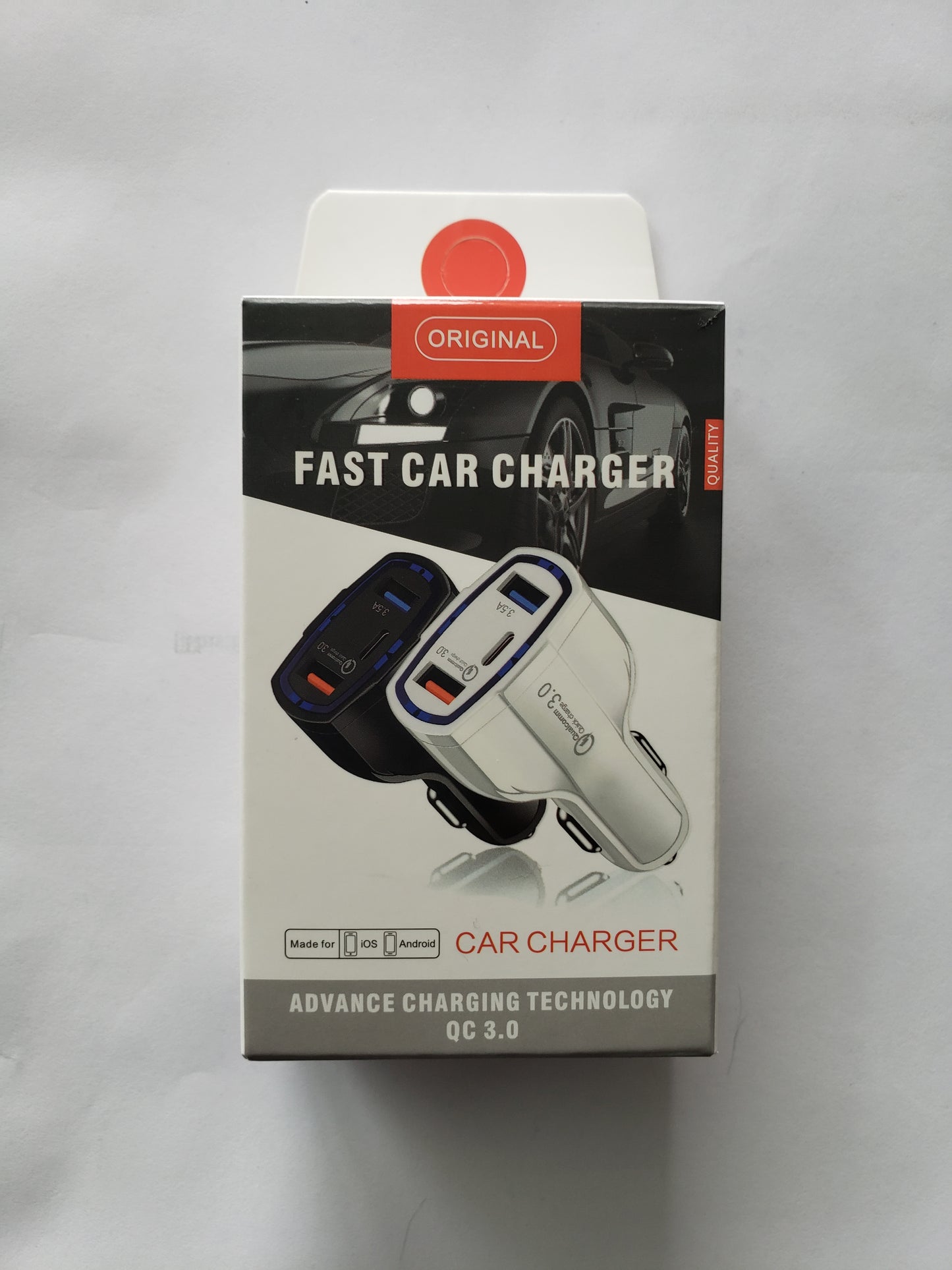 18W PD QC 3.0 2 USB A + 1 USB C Fast Charging Car Plug