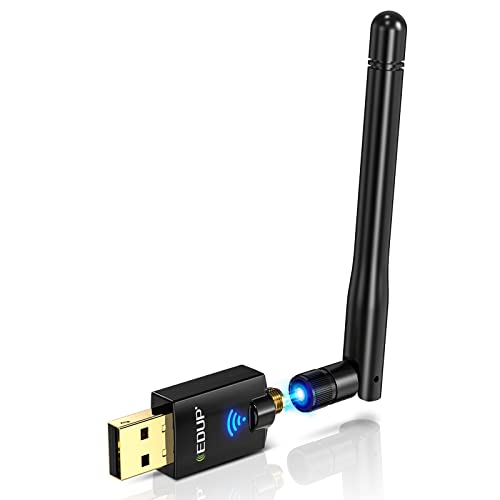 WiFi Adapter ac600Mbps EDUP Wireless USB Adapter 5.8GHz/2.4GHz Dual Band 600Mbps USB Adapter 2dBi External Antennas Supports Windows XP,Win Vista,Win 7,Win 8, Win 10,Mac OS X 10.6-10.13 (FBA_EDUP-EP-1607)