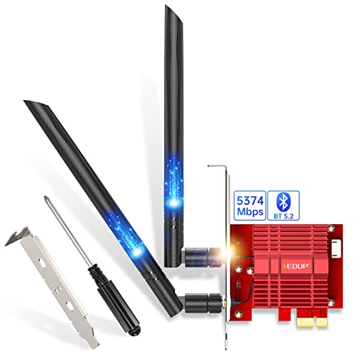 EDUP PCIE WiFi 6E Card for Gaming with Bluetooth 5.2 and Heat Sink (Tri-Band)