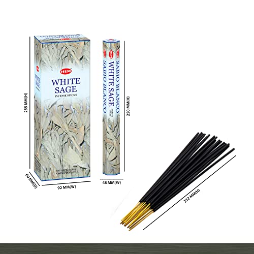 Hem White Sage Tubes Incense, 20g, Box of - 6 pack of 20g