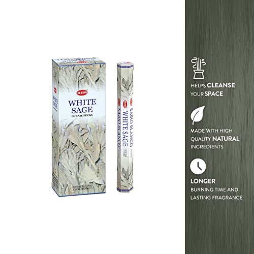 Hem White Sage Tubes Incense, 20g, Box of - 6 pack of 20g