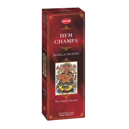 Hem Champa - 90 Masala Sticks (120 Grams) Box - HEM Incense-Pack of 6 x 20 g