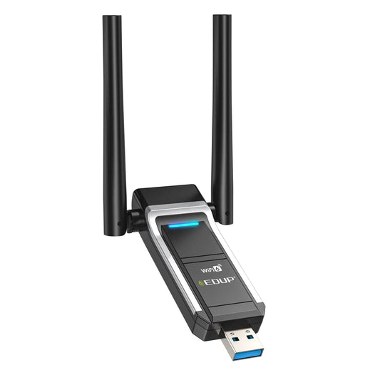 EDUP LOVE USB Wifi 6 Adapter For PC, with Dual Band 5Ghz/2.4Ghz and High Gain Dual Antennas