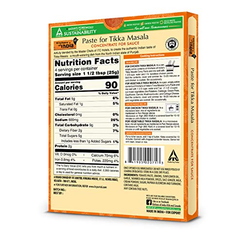 Kitchens of India for Tikka Masala, 3.5-Ounce -Pack of 6 x 100g.