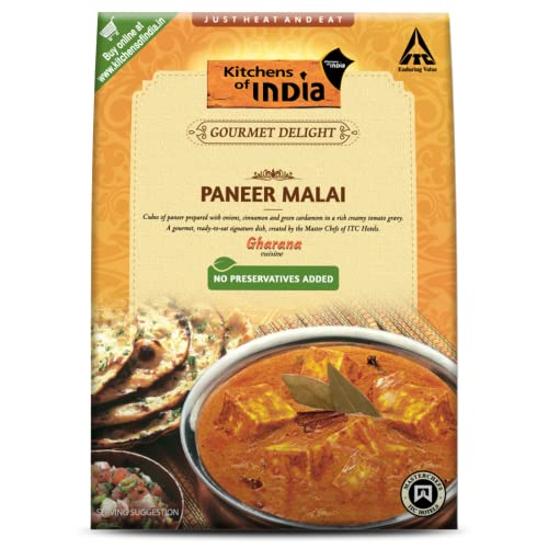 Kitchens of India Heat & Eat, Dinner Variety Pack,(Pack of 6),Dal Bukhara, Pindi Chana,Malai Paneer,Rajama Masala, Palak Paneer,Yellow Dal Tadka