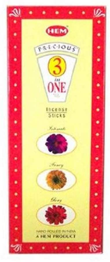 Hem Precious 3 in 1 Incense Sticks 6 Hexagon Packs of 20 = 120 Sticks