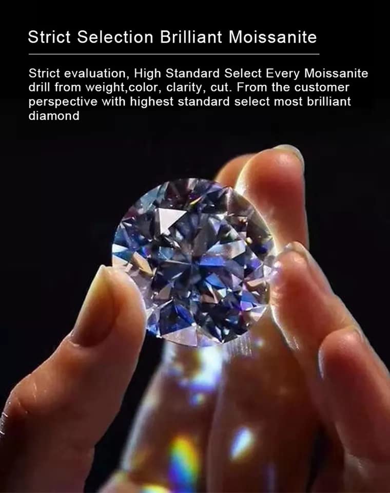 1Ct-Moissanite Diamond Ring -Elegant Engagement Ring -in 925 Pure Silver for Wedding/anniversary/Gift- Adjustable to fit most Size- (SMR07)-Comes with Gift Box