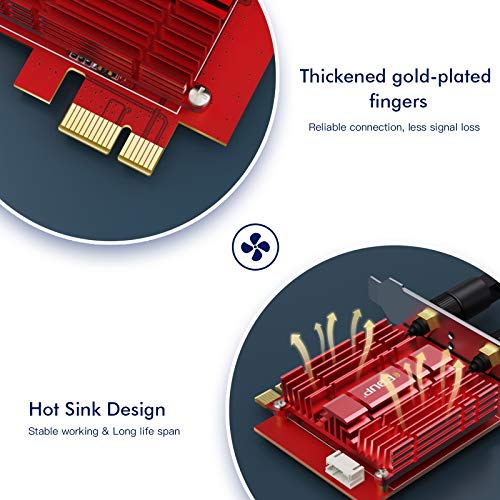 EDUP PCIE WiFi 6E Card for Gaming with Bluetooth 5.2 and Heat Sink (Tri-Band)
