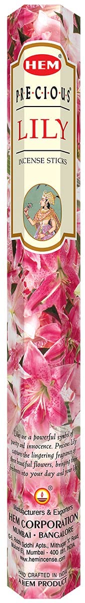 Hem Precious Lily - Box of Six - 20 Stick Tubes - HEM Incense