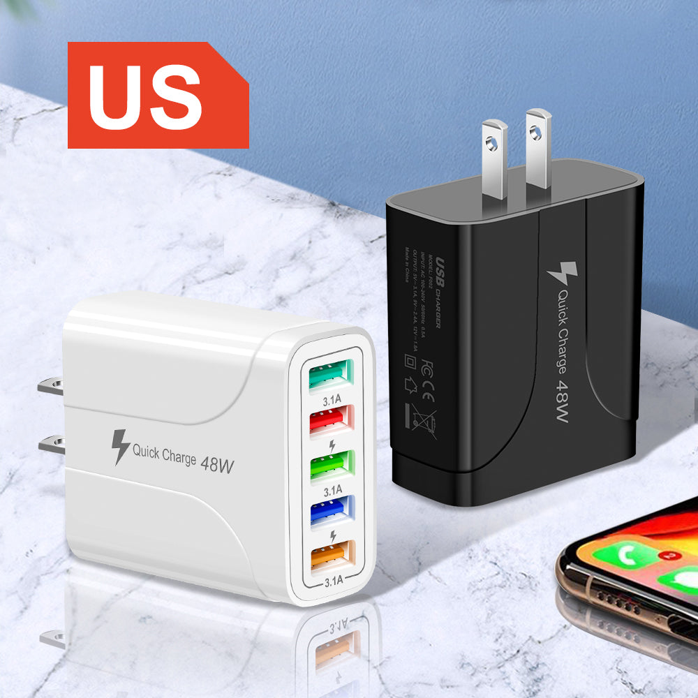 48W QC 3.0 5 Port Fast Charger