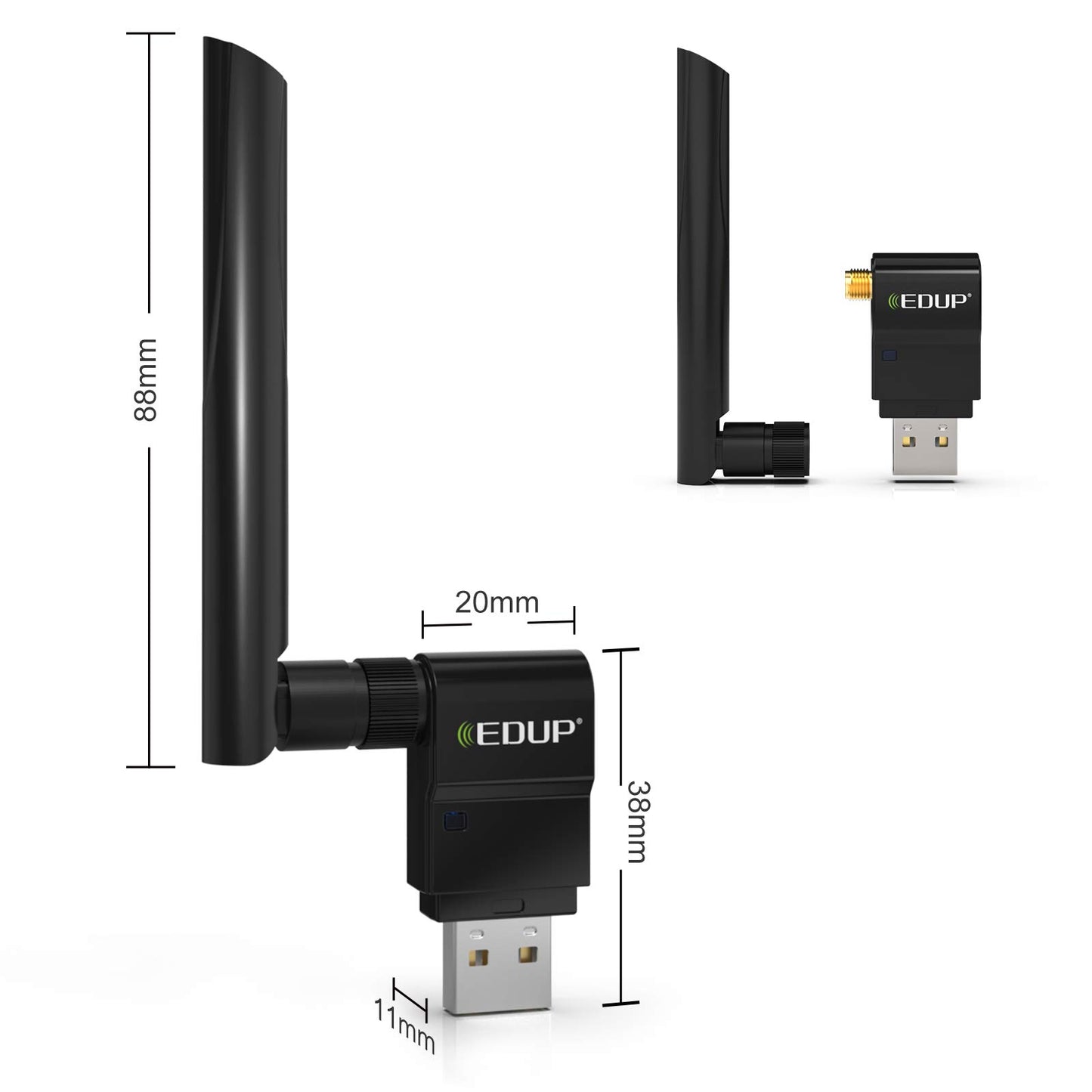 EDUP USB WiFi Adapter Dual Band Wireless Network Adapter 2.4G/5G USB with Extender - Compatible with Windows and Mac OS