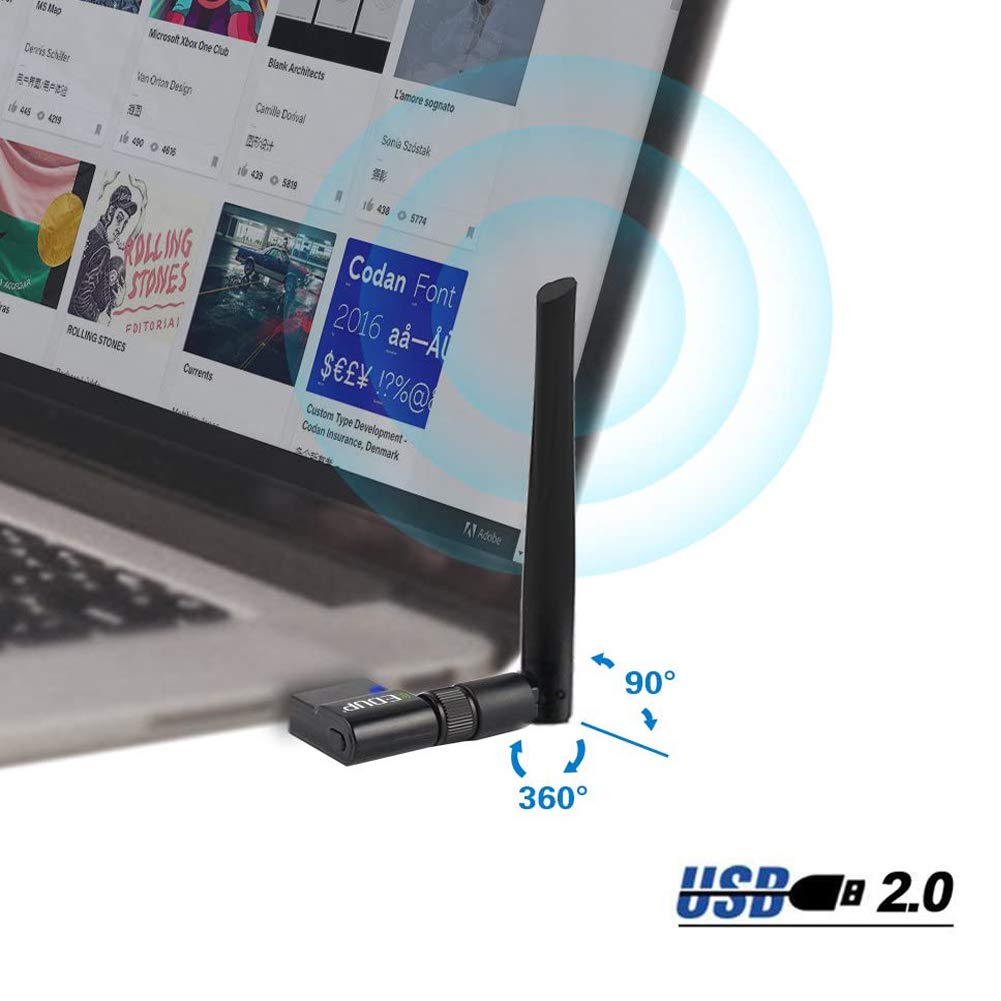 EDUP USB WiFi Adapter Dual Band Wireless Network Adapter 2.4G/5G USB with Extender - Compatible with Windows and Mac OS