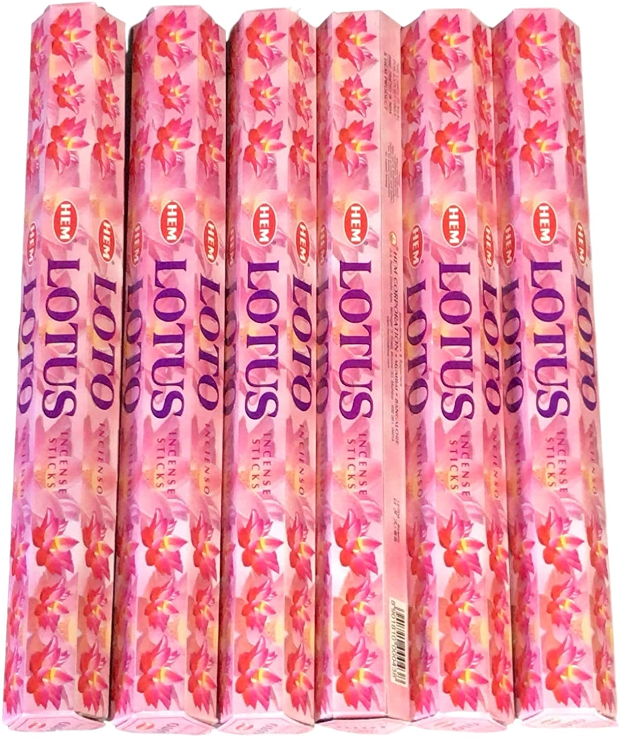 HEM Precious Lotus Bamboo Incense Sticks- Pack of 6 Hex