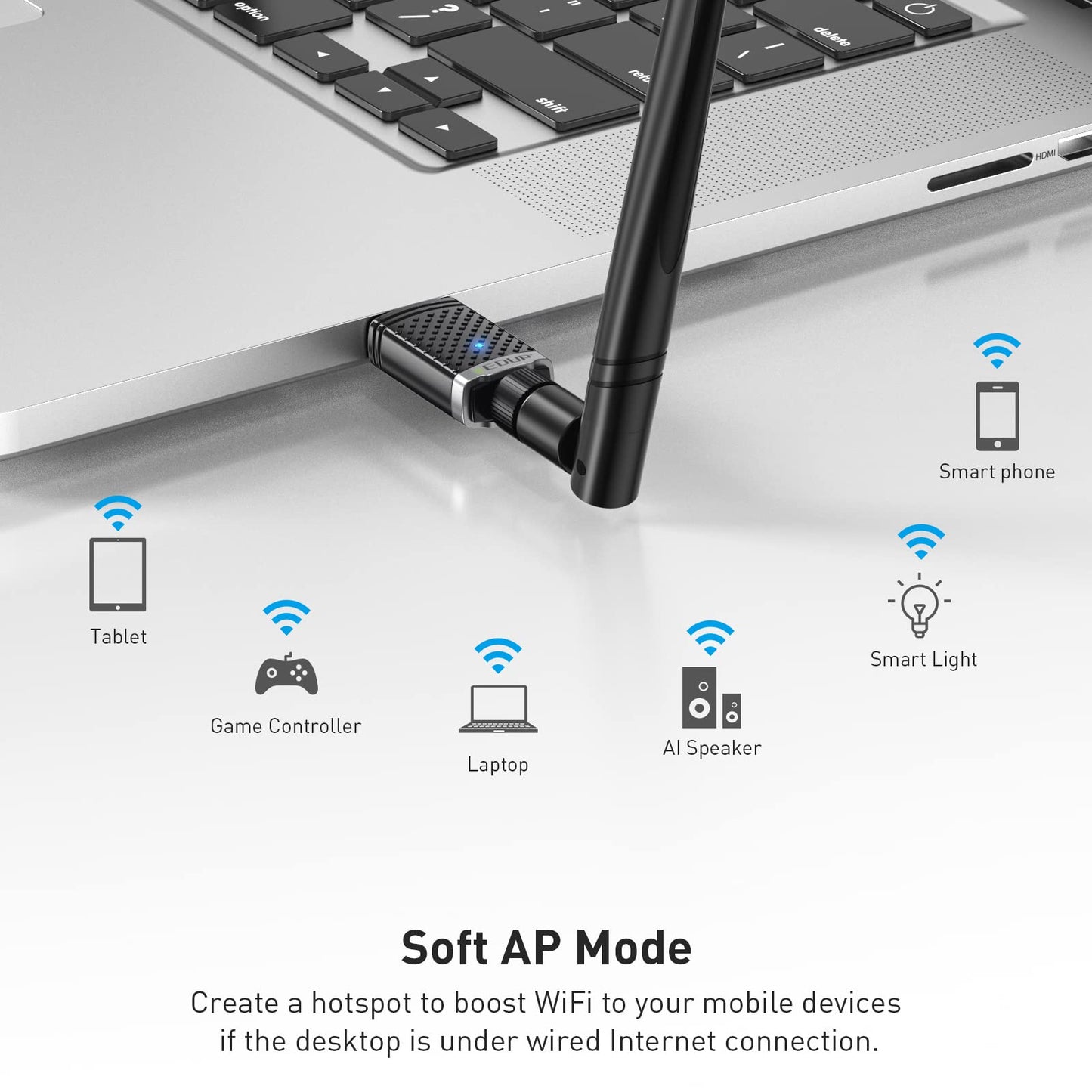 EDUP USB 150Mbps Wireless WiFi Adapter/Dongle for Windows and Mac - Plug it and Forget it