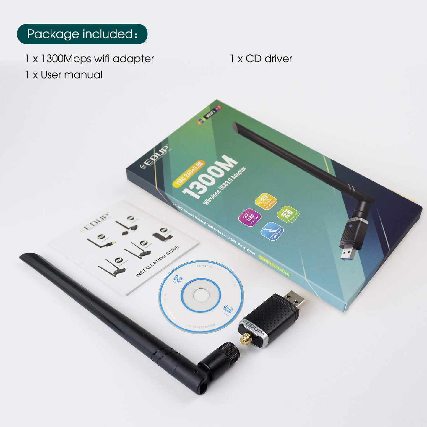 EDUP USB 150Mbps Wireless WiFi Adapter/Dongle for Windows and Mac - Plug it and Forget it