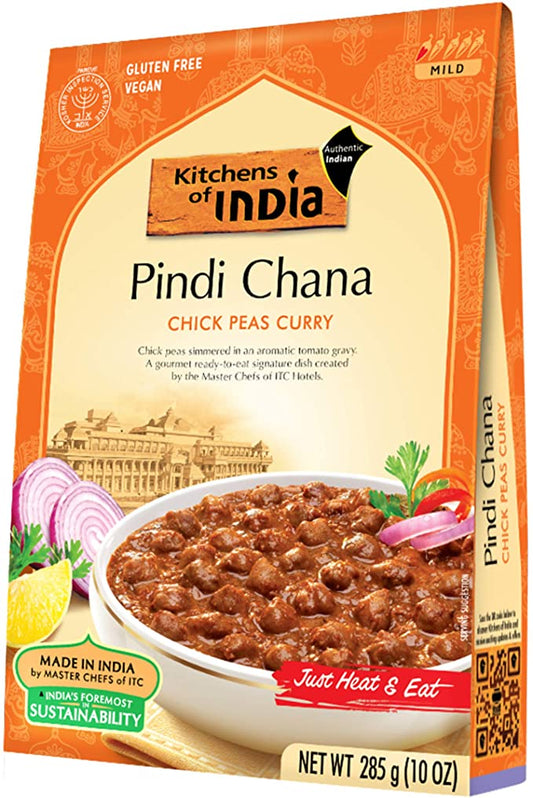Kitchens Of India Ready To Eat Pindi Chana, Chick Pea Curry - Pack of 6 X 285 g.