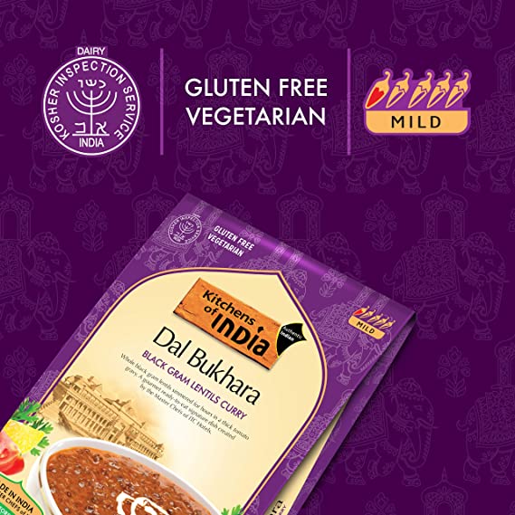 Kitchens Of India Ready To Eat Dal Bukhara, Black Gram Lentil Curry- Pack 6 X 285 g
