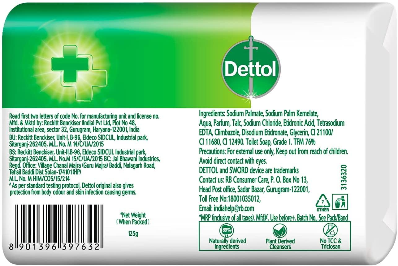 Dettol Original Antiseptic Soap- 125 Grams