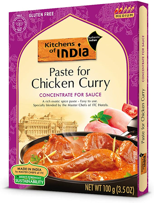 Kitchens of India Chicken Curry Paste-Pack of 6 x 100 g.