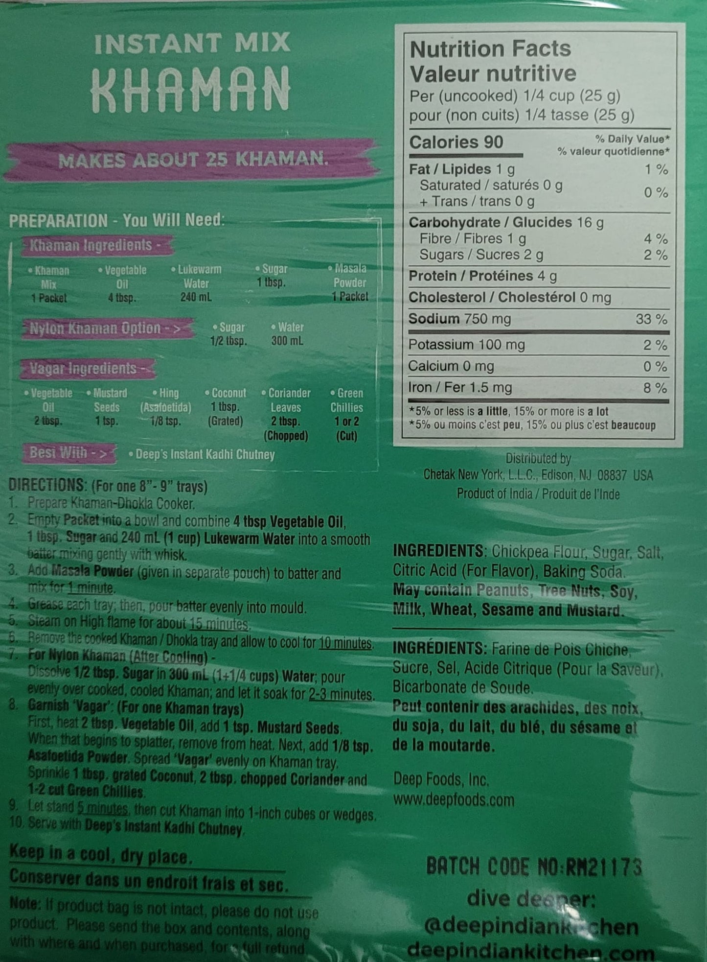 Deep Khaman Instant Mix