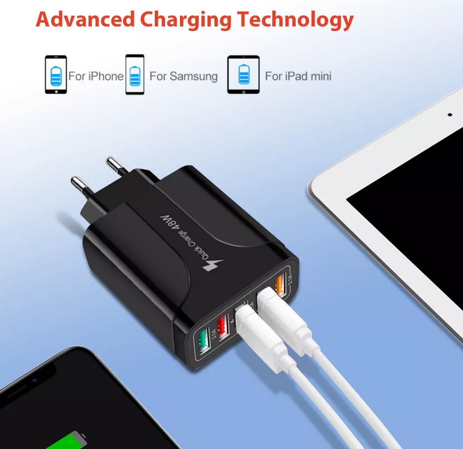 48W QC 3.0 5 Port Fast Charger