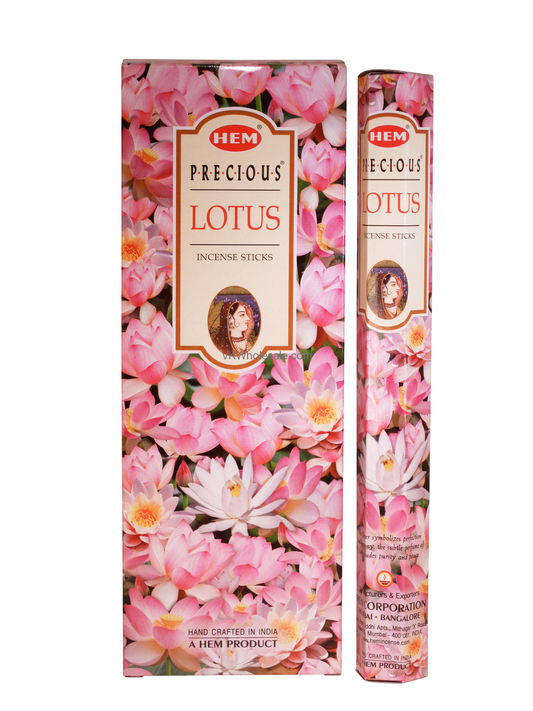 HEM Precious Lotus Bamboo Incense Sticks- Pack of 6 Hex