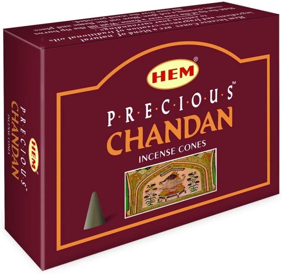 Precious Chandan - Case of 12 Boxes, 10 Cones Each - HEM Incense From India