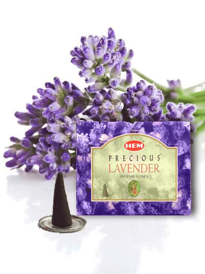 Precious Lavender - Case of 12 Boxes, 10 Cones Each - HEM Incense From India