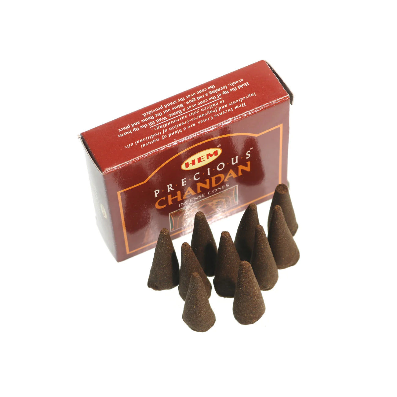 Precious Chandan - Case of 12 Boxes, 10 Cones Each - HEM Incense From India