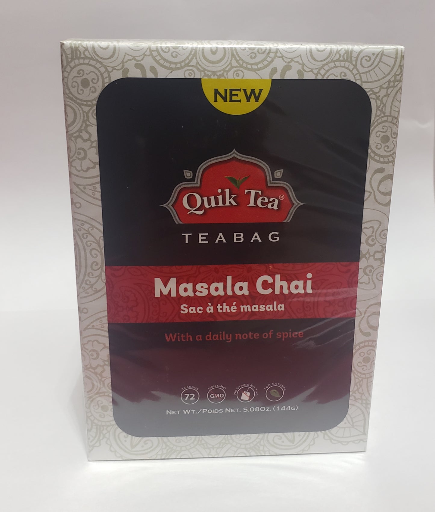 Quik Tea Masala Chai Tea Bags- Pack of 72 bags