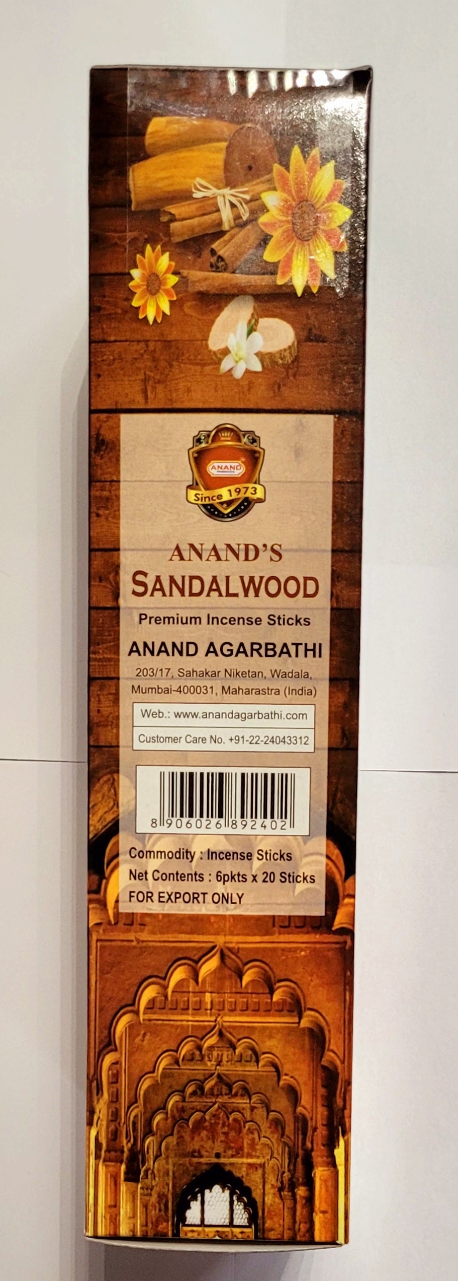 Anand Incense Stics- Sandalwood - Pack of 6 Hex