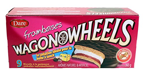 Raspberry Wagon Wheels - Chocolate Covered Marshmallow cookies with a Raspberry filling- 9 count (2-pack) / Wagon Wheels Framboise 9 biscuits à la guimauve enrobées en chocolate avec une garniture de framboise (paquette de 2)