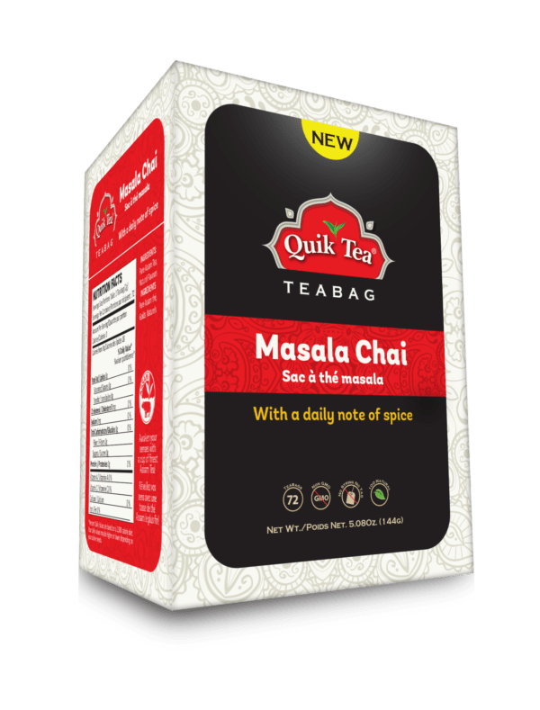 Quik Tea Masala Chai Tea Bags- Pack of 72 bags