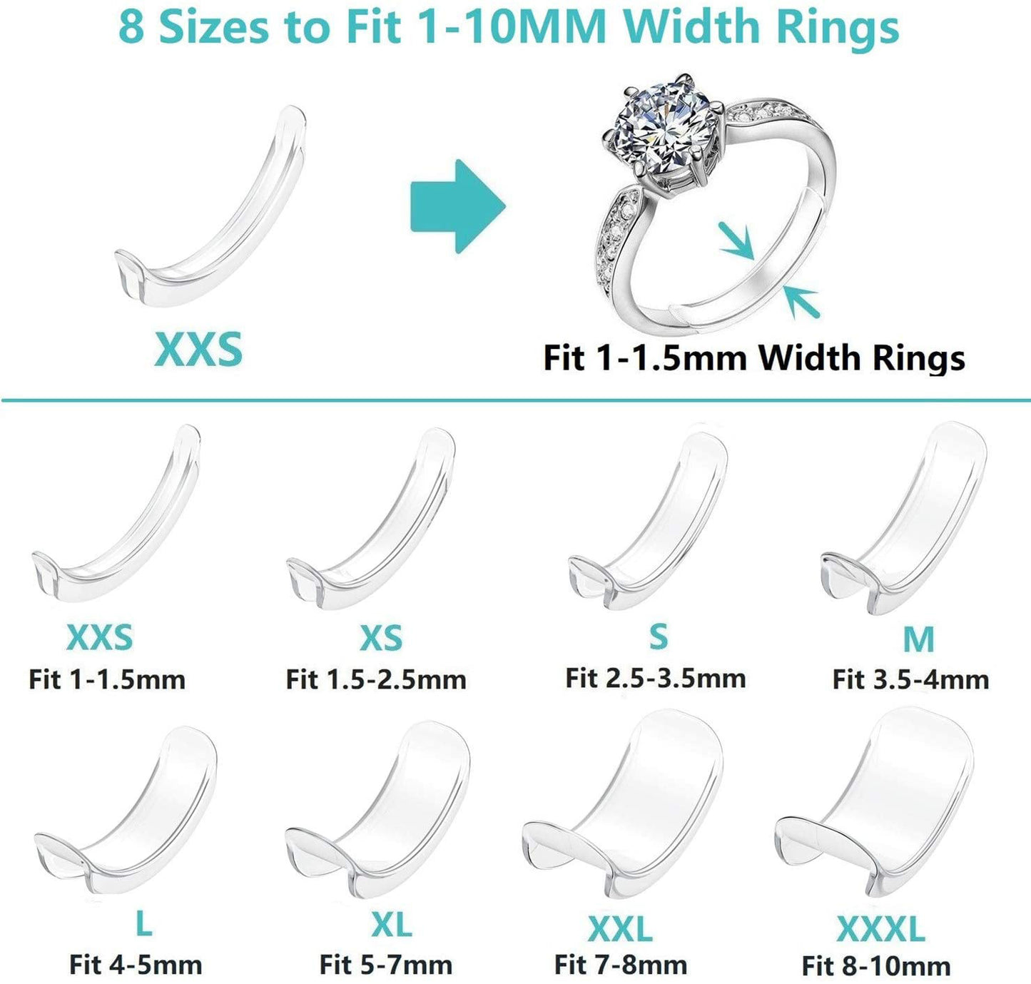 31 PCS Ring Sizer Adjuster for Loose Rings, Ring Snuggies, Mandrel
